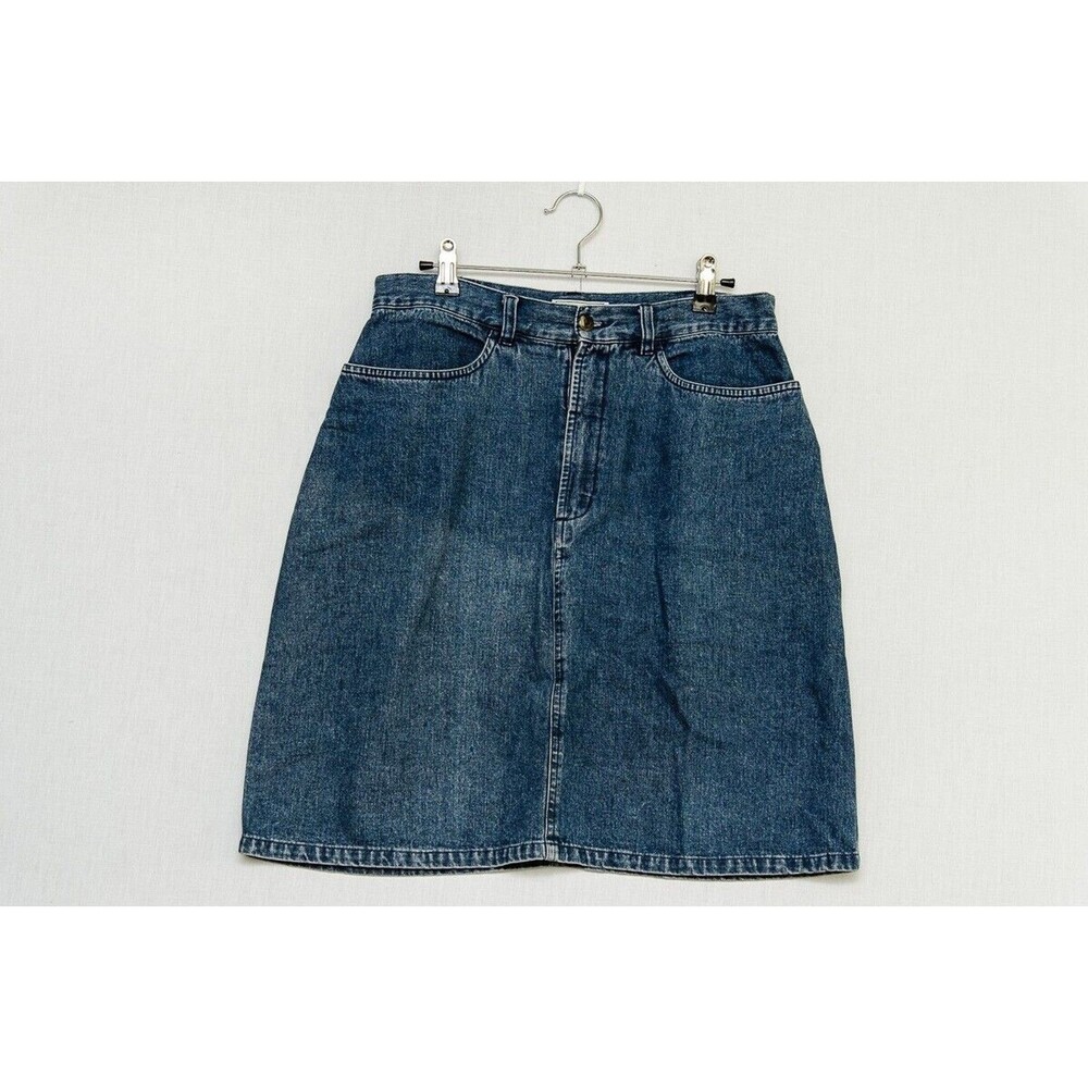 L.L. Bean Jean Skirt 10 Blue Denim O HC43 Western classic Casual